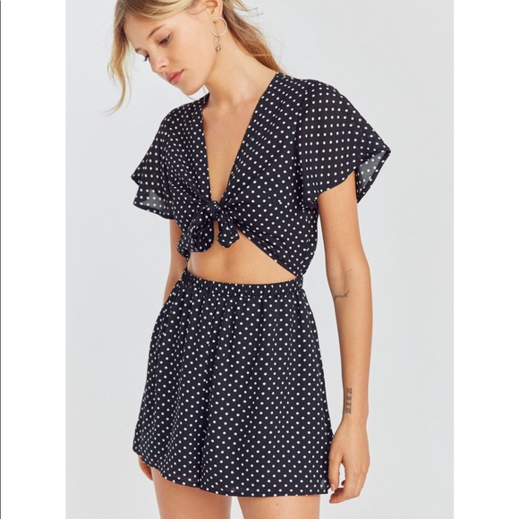 Urban Outfitters Dresses & Skirts - urban outfitters cutout polka dot romper